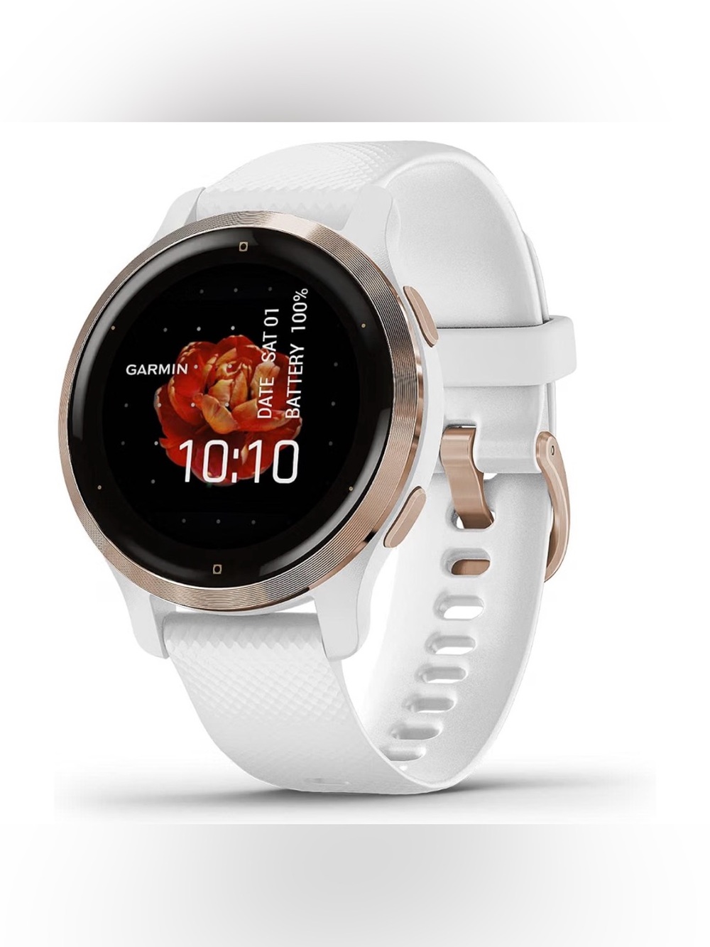 Garmin Venu 2s Rose Gold Bezel with White Band